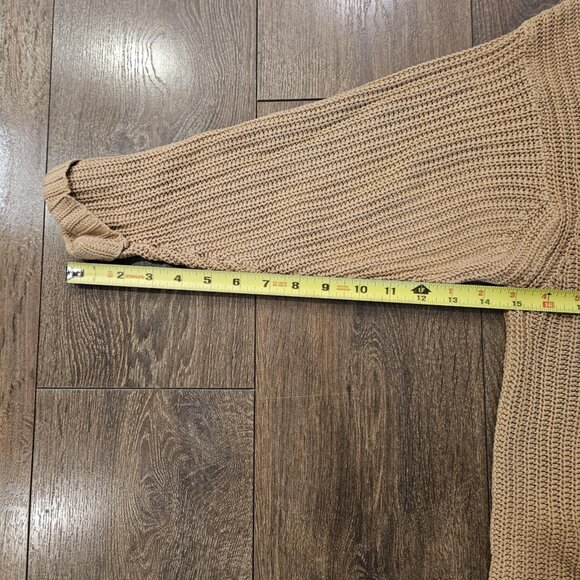 American Eagle Women's Beige Tan Oversized Fit Long Chunky Knit Sweater Size S - Picture 10 of 16